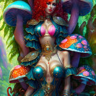 Mythological mermaid digital artwork with vibrant colors