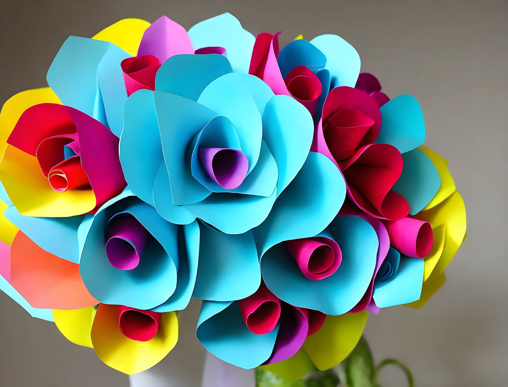 Colorful paper flower bouquet.