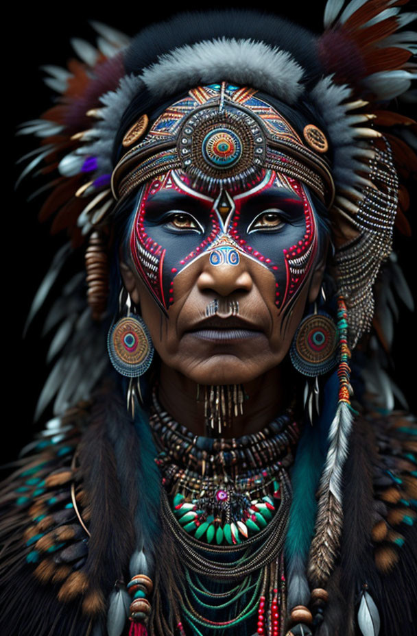 Deep tribal shaman woman
