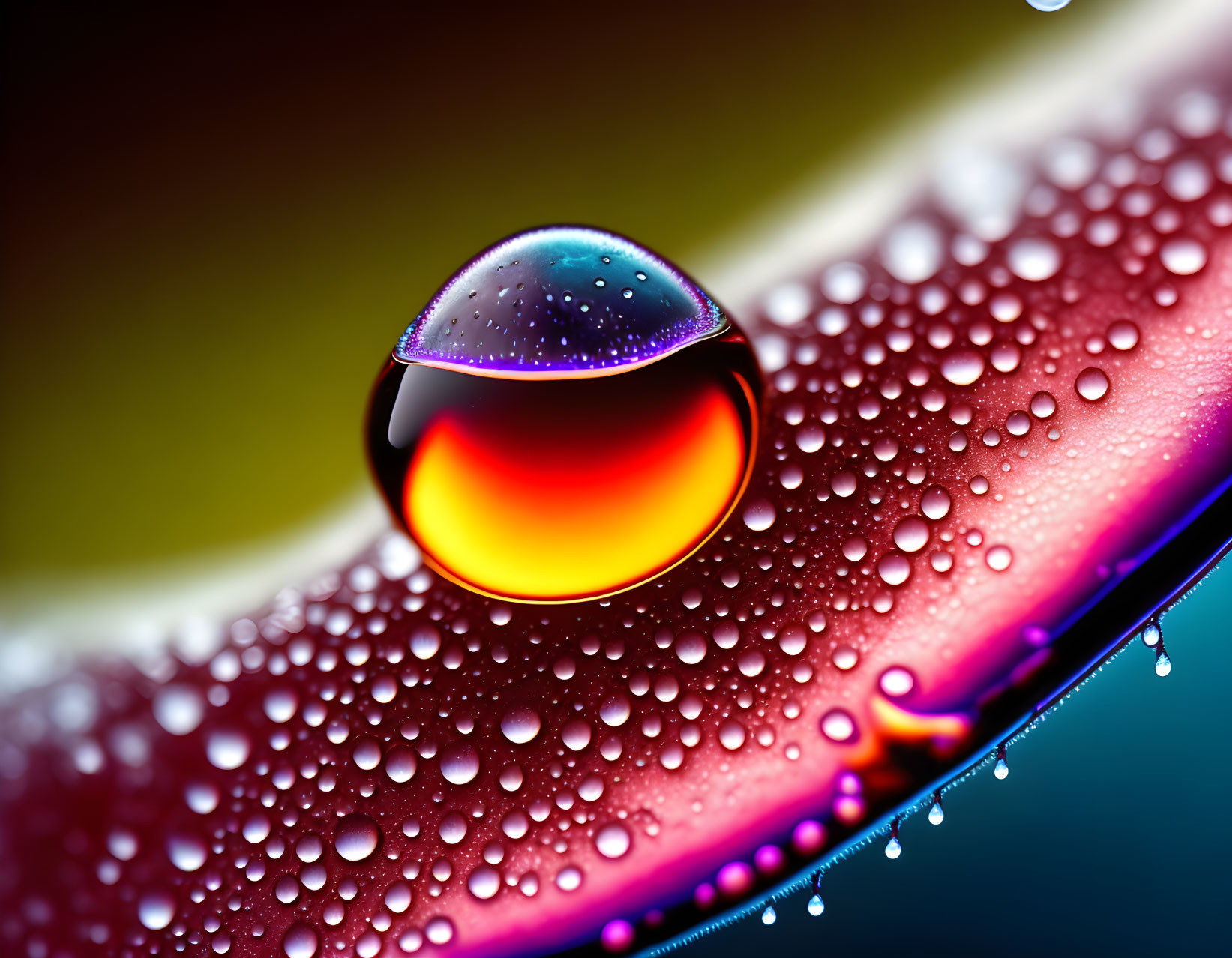 raindrop under a microscope