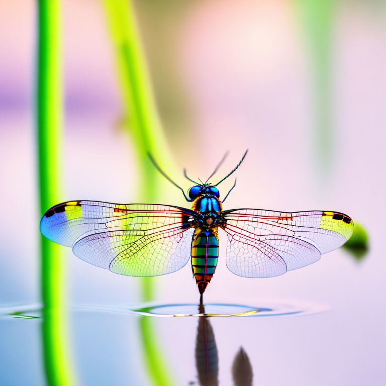 dragonfly above the water