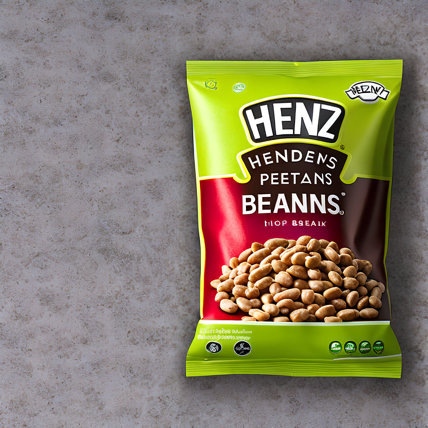 Heinz Beans Package on Textured Grey Surface