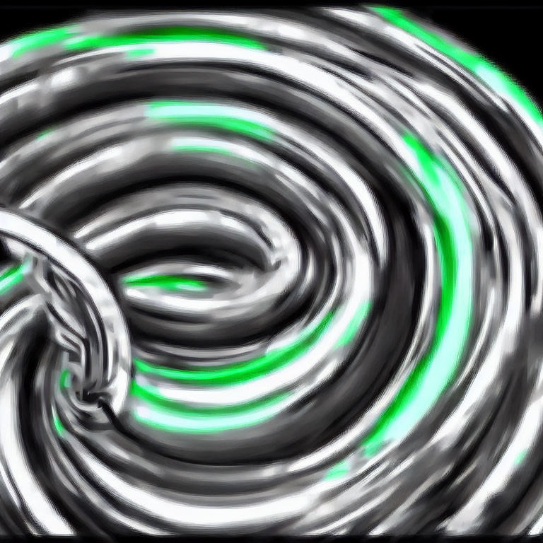 Monochrome swirl pattern with glowing green hint