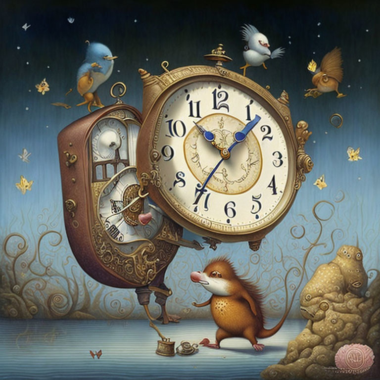 Dancing clock and friends
