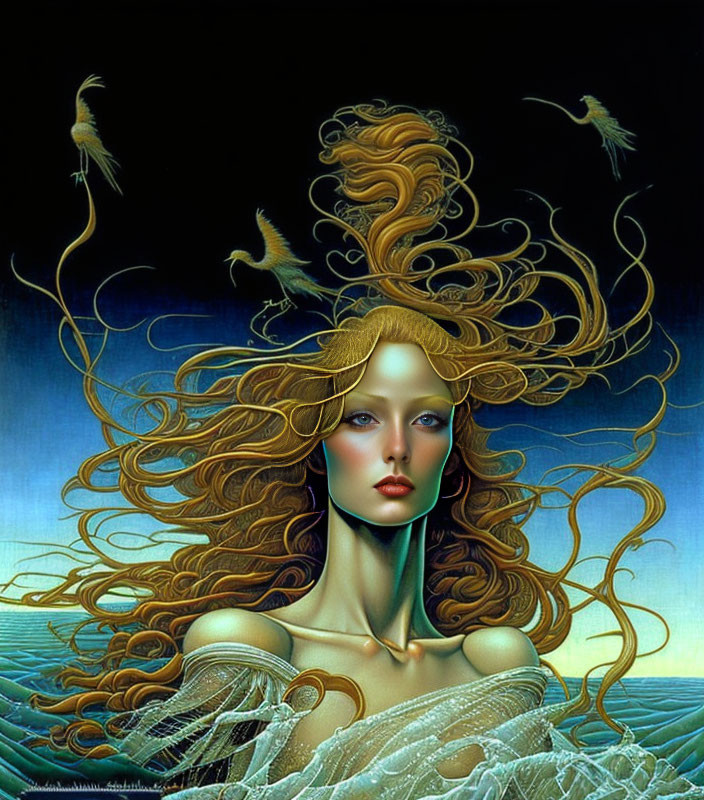  style Botticelli mix with Michael Whelan 