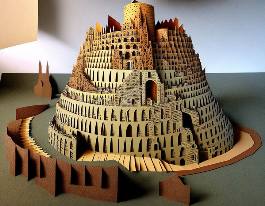 Tower of Babel,paper style Ramon Bruin 