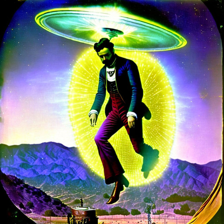 colorized photo of a man in 1863 getting abducted