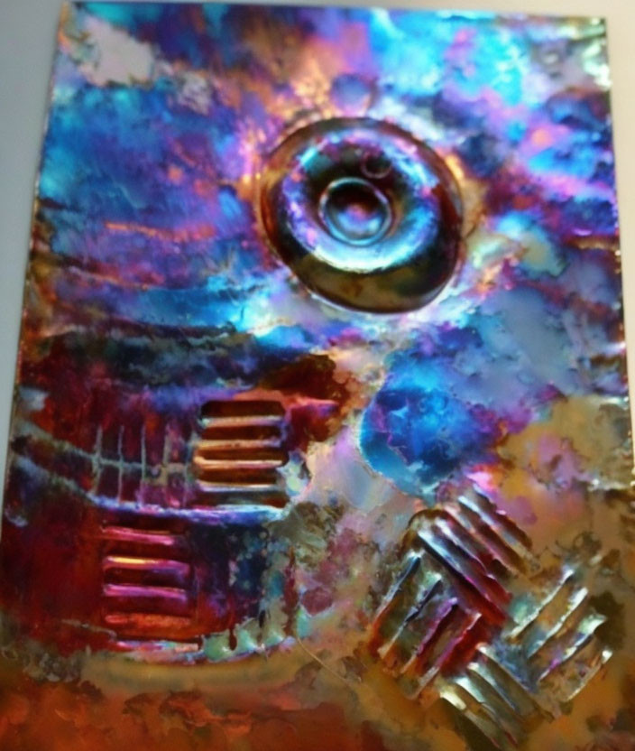 flame patina on copper sheet metal