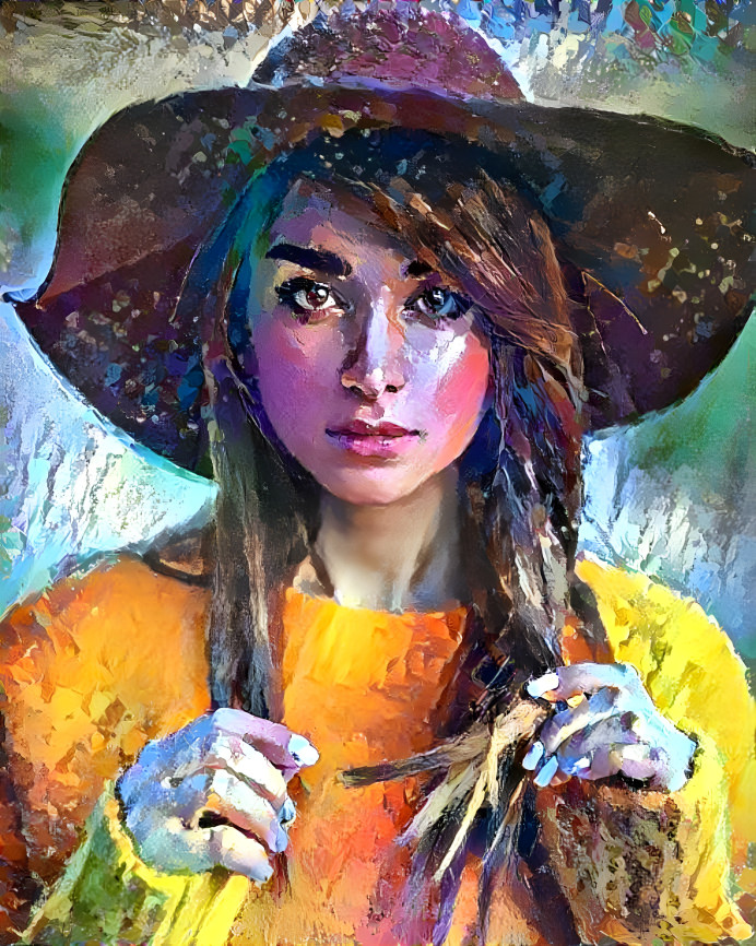 woman in a hat