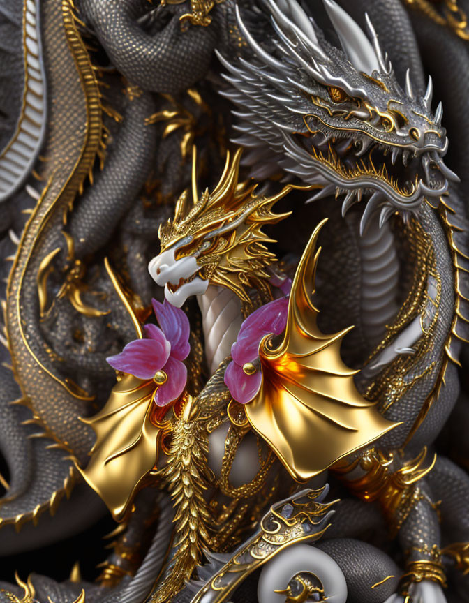 Silver and Gold Dragons 
