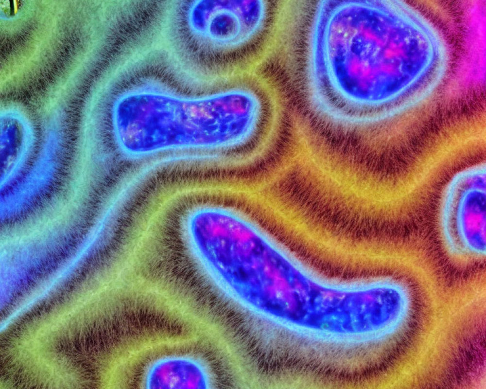 Colorful Swirls and Blobs in Psychedelic Thermal Imaging Style