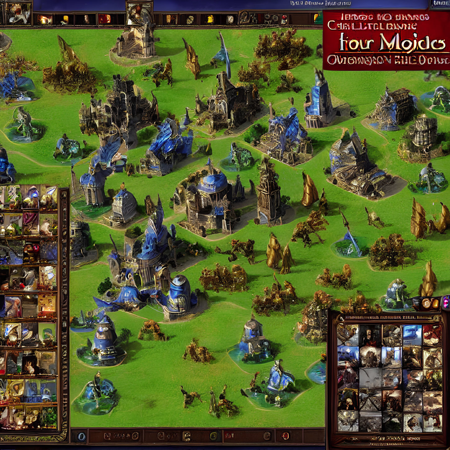 Detailed Fantasy Strategy Game Screenshot: Bustling Medieval Town & UI