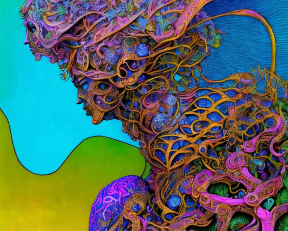 Colorful Digital Artwork of Surreal Fractal Creature