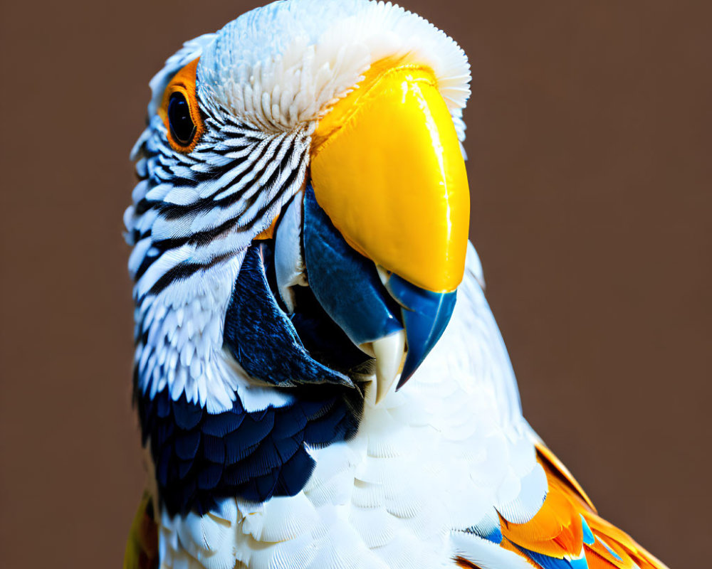 Colorful Macaw with Intricate Feather Patterns and Yellow Beak