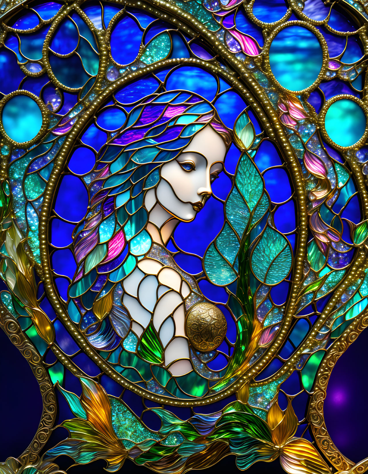 Stained Glass: Mermaid 