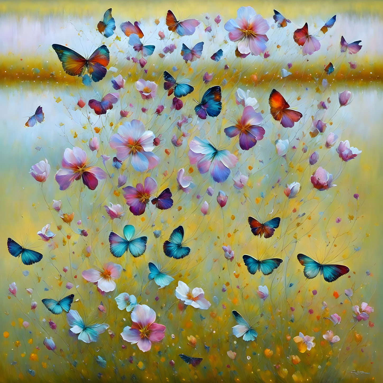 Butterflies and petals