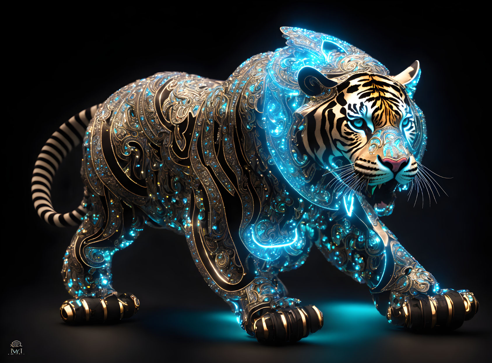 Biomechanicaluminescent Tiger
