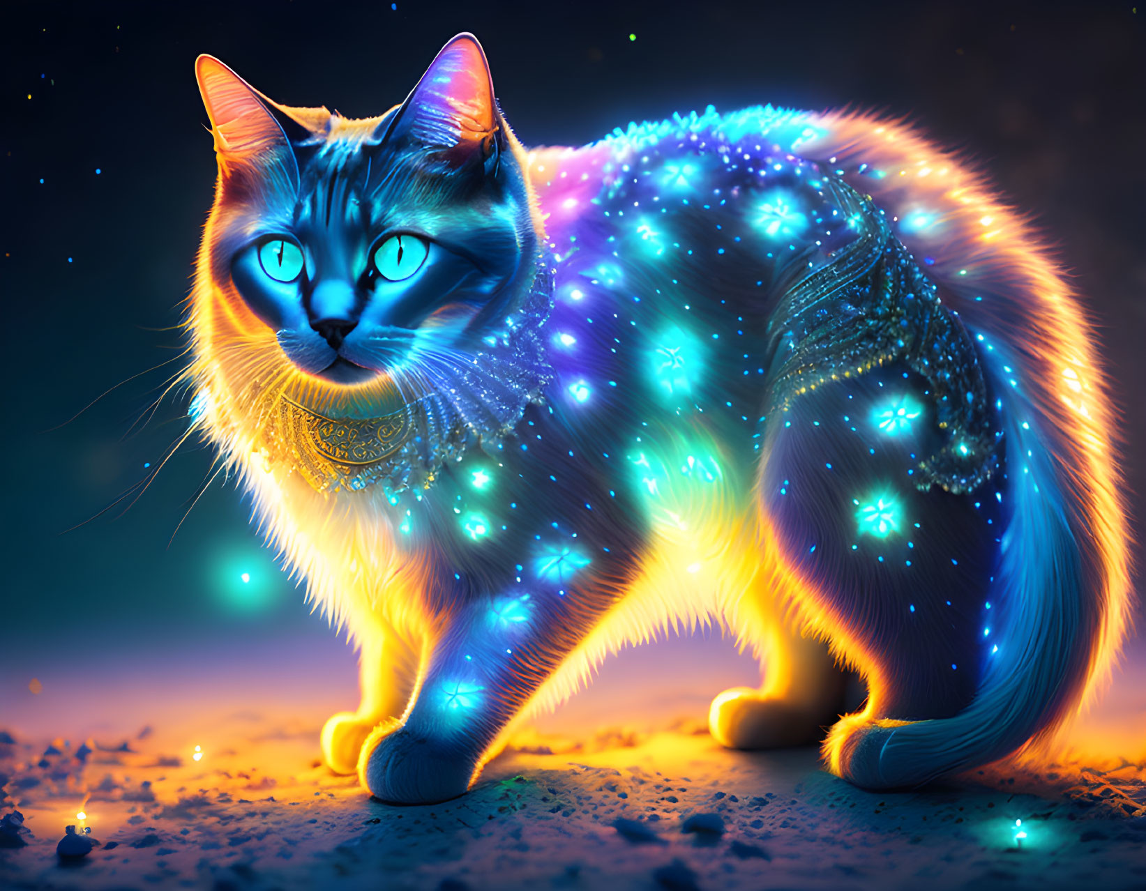 Glowing Crystal Cat