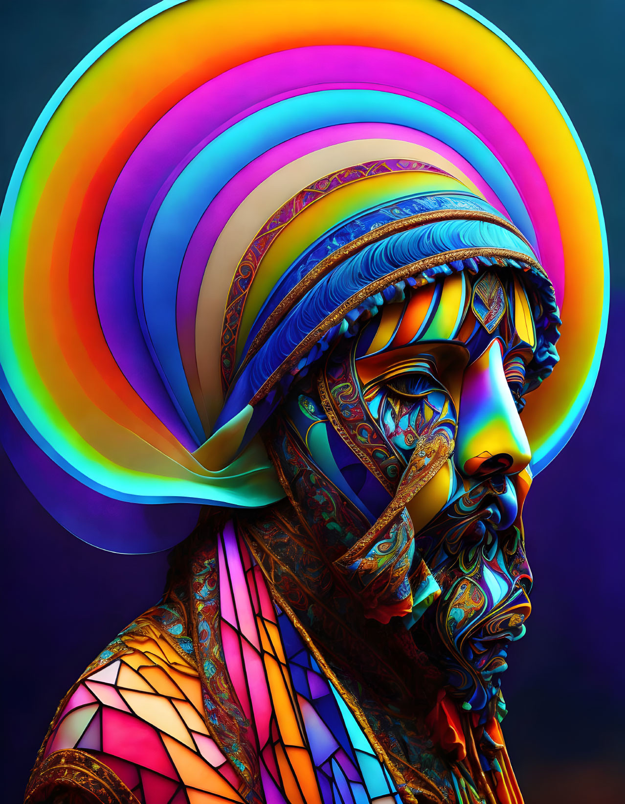 Stained-Glass Rainbow Shaman