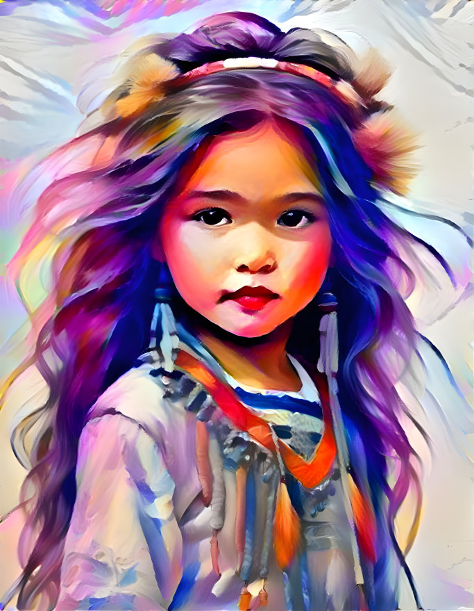 Young Native Indian in Beautiful colors 