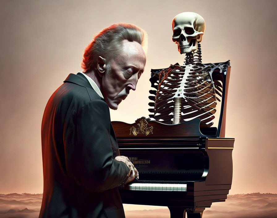 Tobin Bell Skeleton Piano