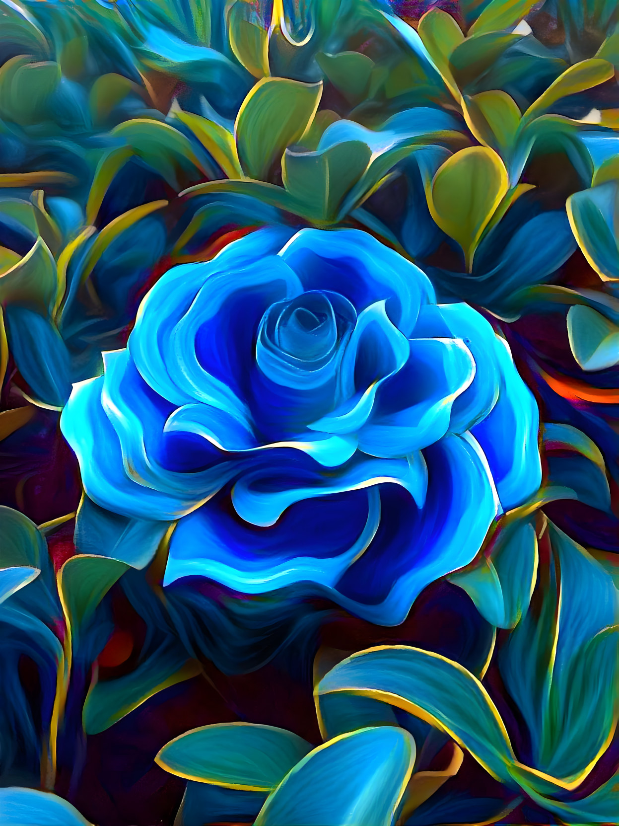 Blue Paper Rose