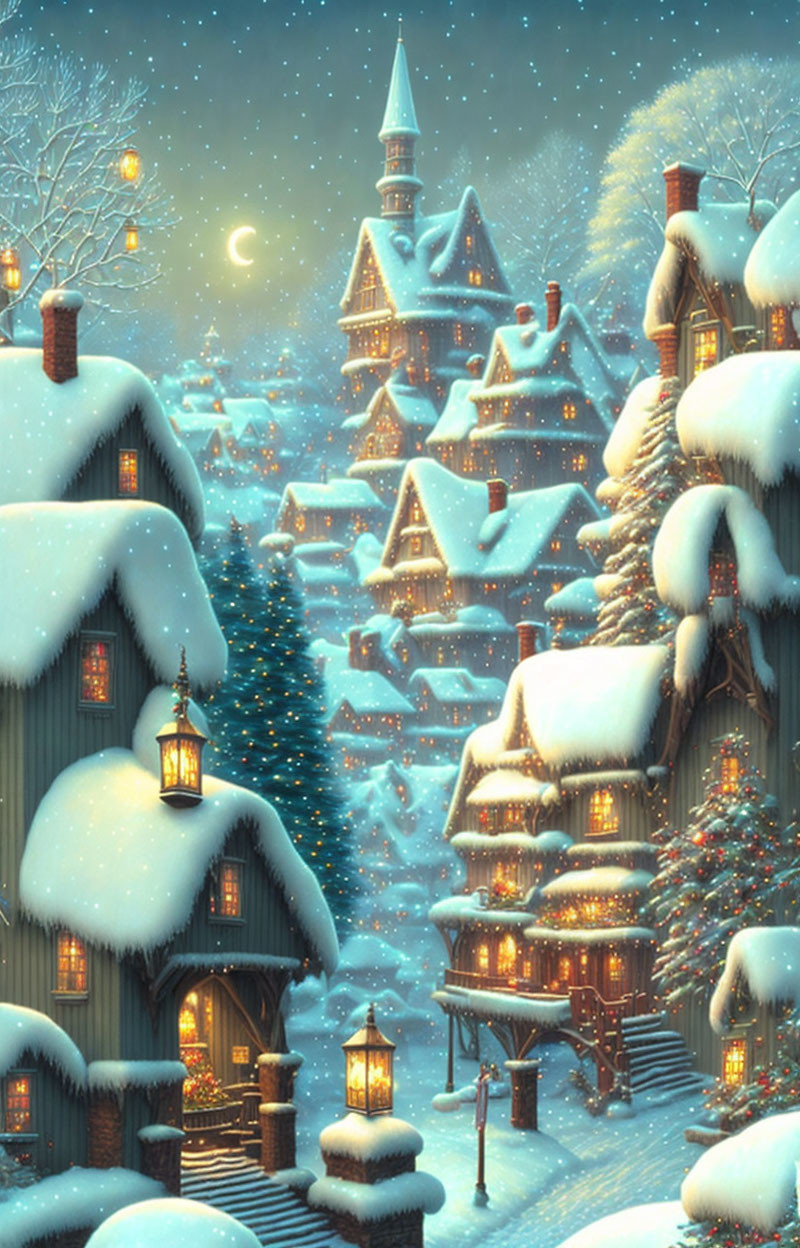 A Snowy Christmas Village 