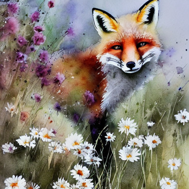Fox and Flowers