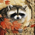 Raccoon in Vibrant Autumnal Setting