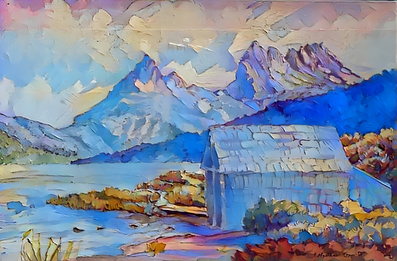Cradle Mountain, from an original painting by me.
