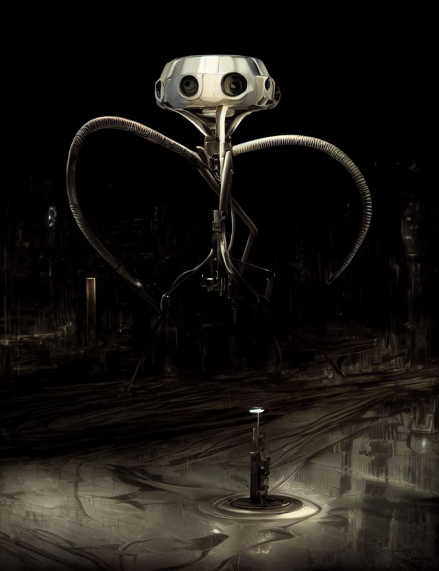 Heart-shaped robot with binocular head in dark environment