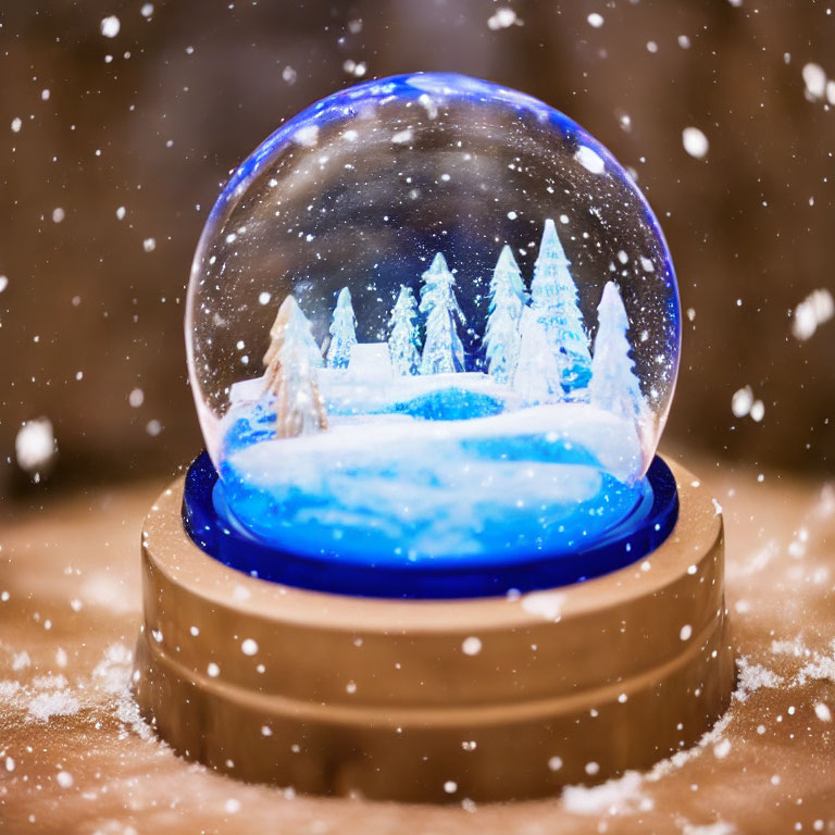 Miniature Winter Scene Snow Globe with Falling Snowflakes