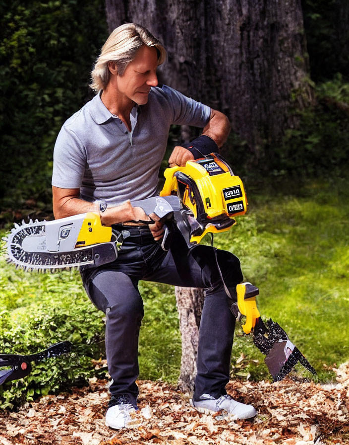 Bjorn Borg juggling chainsaws