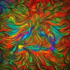 Colorful Abstract Digital Painting with Swirling Patterns