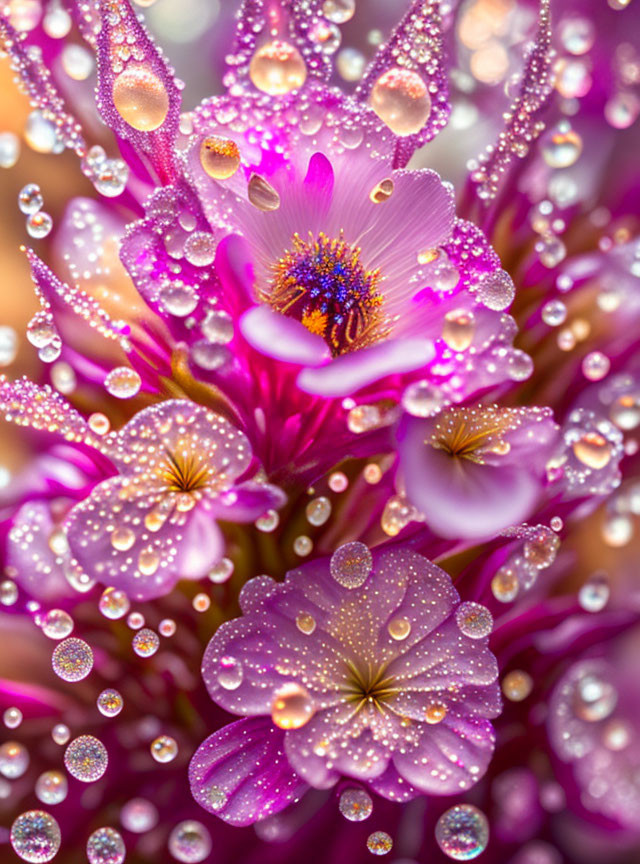 beautiful flower with dew drops in natural state