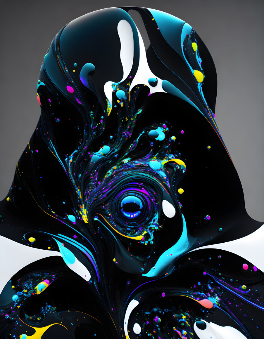 ai, darth psychedelic paint splatter