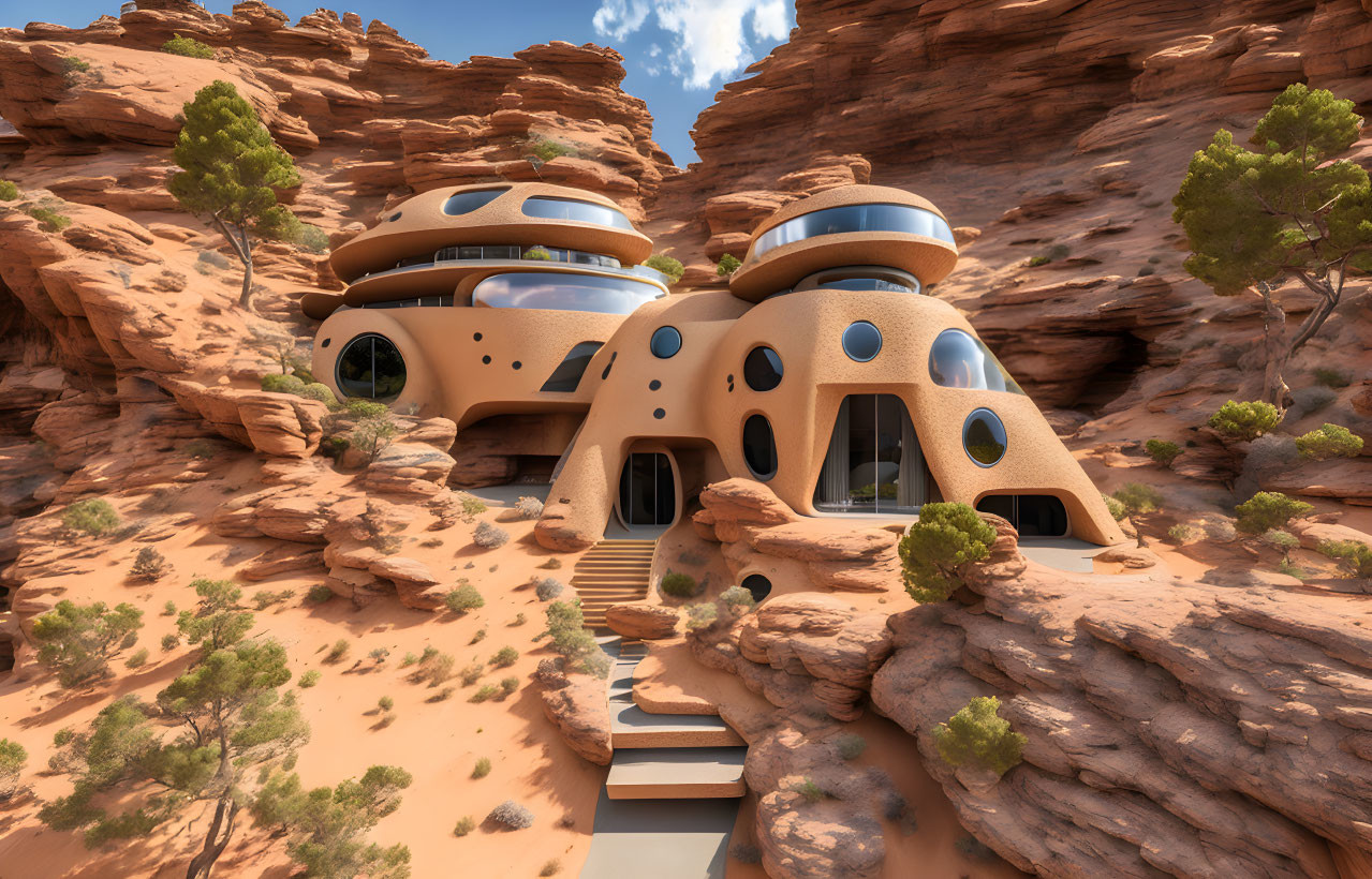 extra-planetary futuristic desert residence