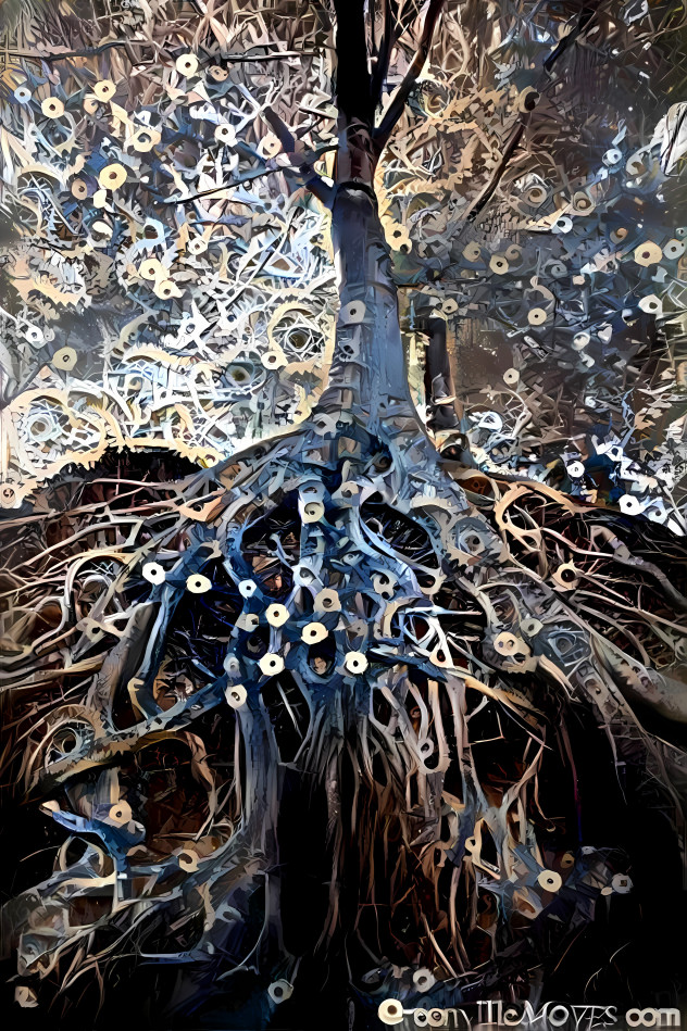 tree roots, retextured, 3d art