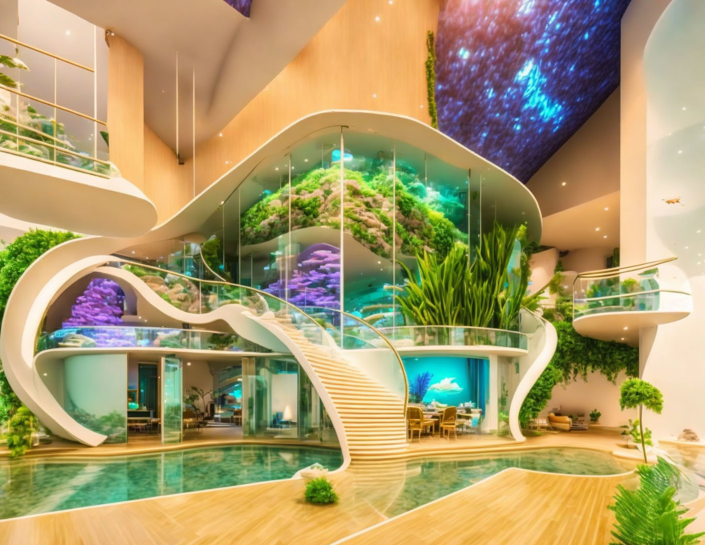 Aqua marine aquarium modern house