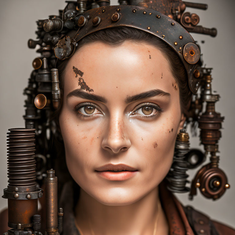 ai, steampunk robot woman