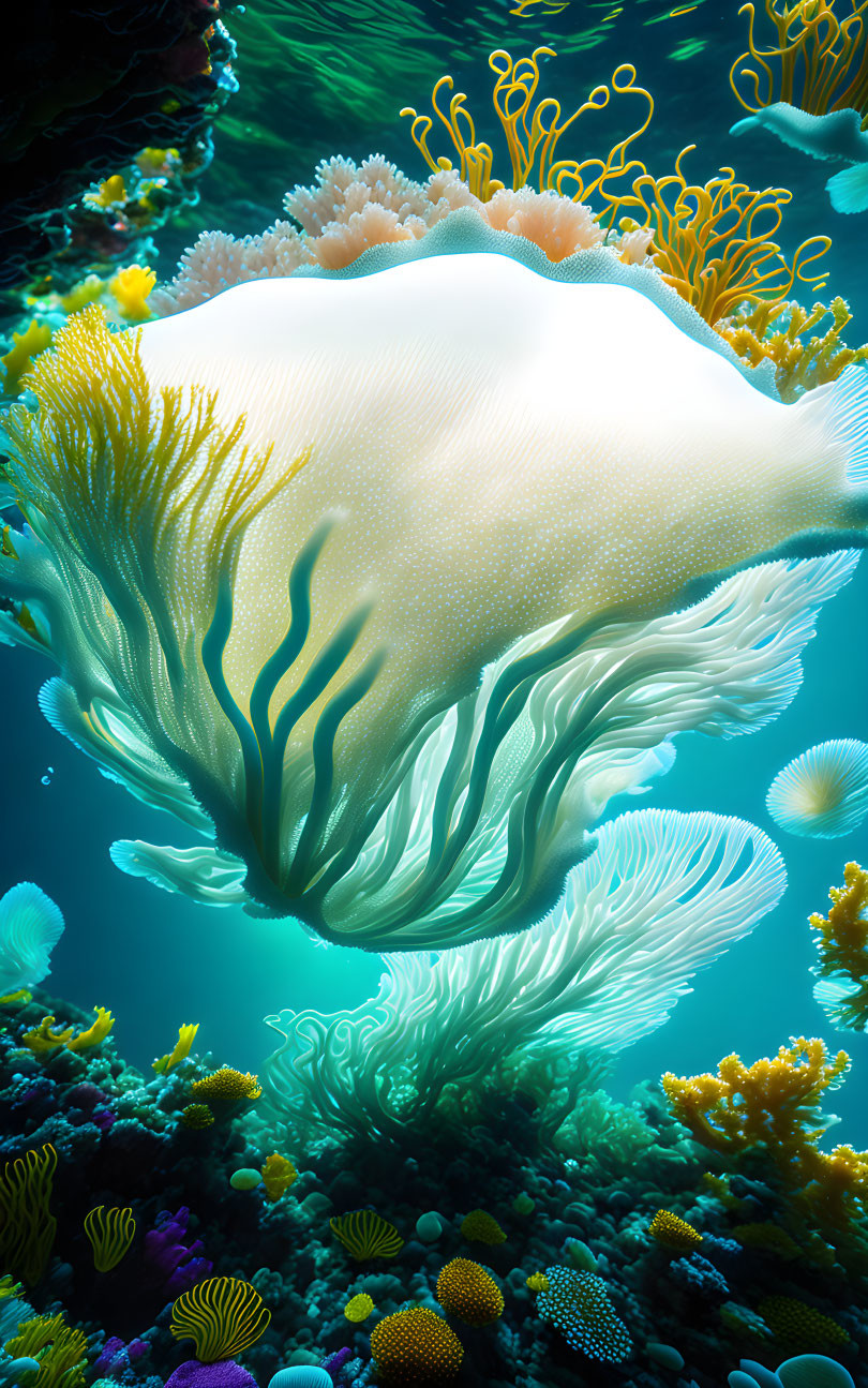 Fantasy biomorphic sea-anemones, corals