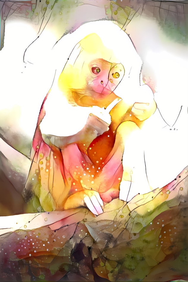 monkey watercolor