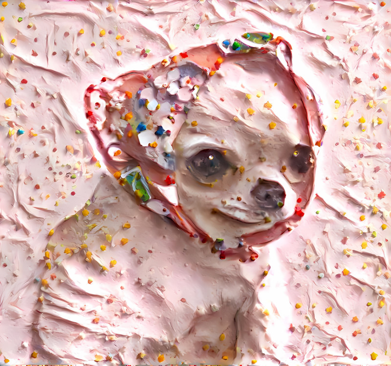 dog with scarf, made from frosting