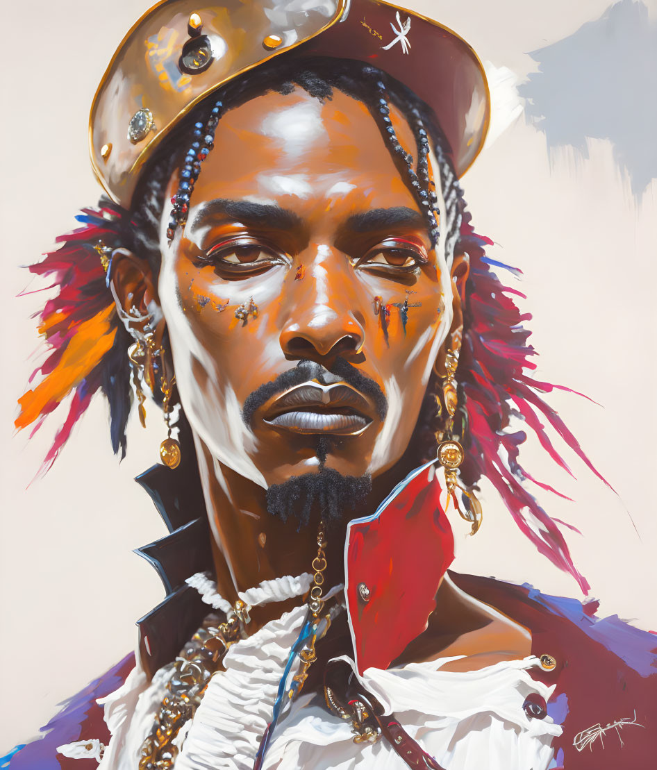 Elaborate Pirate-Themed Stylized Portrait of a Man