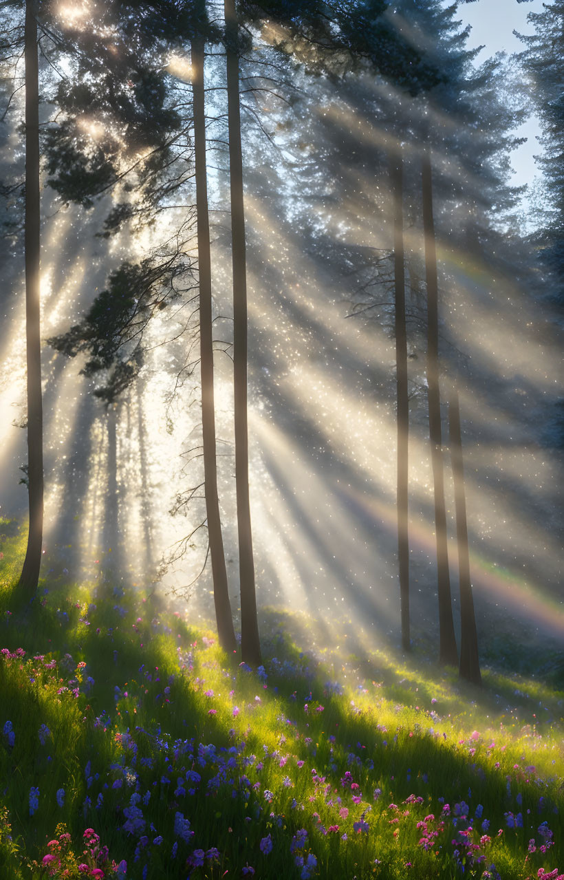 spring flowers and misty sun rays, andreas rocha