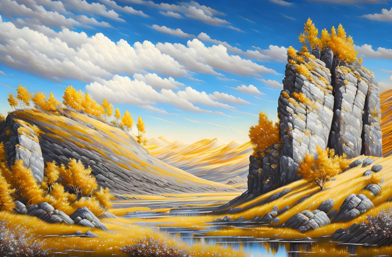 ai grey brown landscape painting