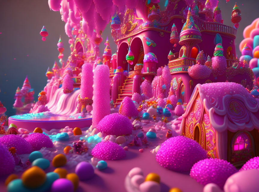 ai, pink purple video game, candy, sugar