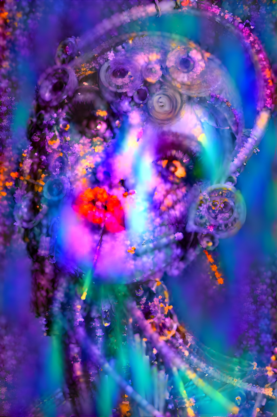futuristic cyberpunk woman retexture, purple