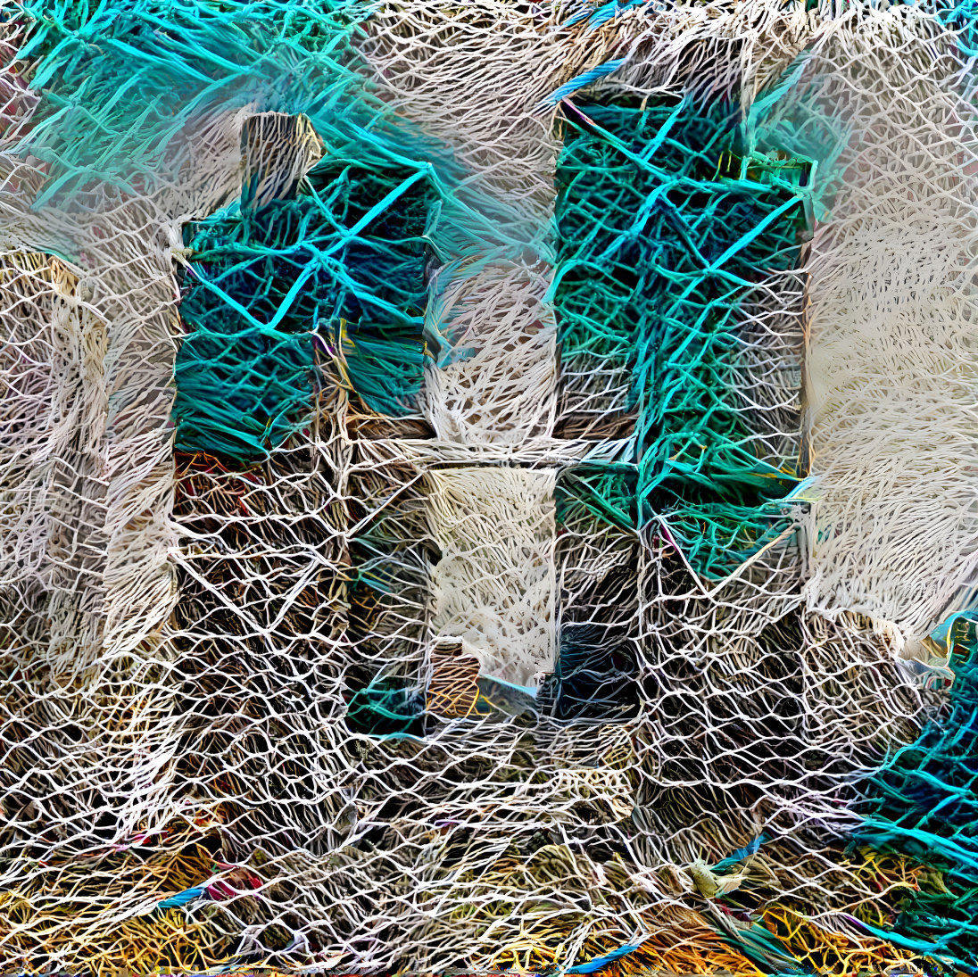 skyscrapers retextured with nets