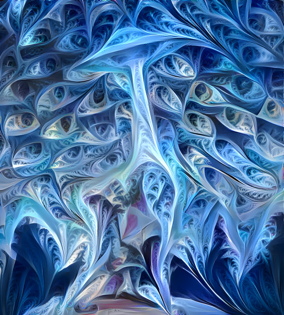 ufo abduction - retextured blue fractal